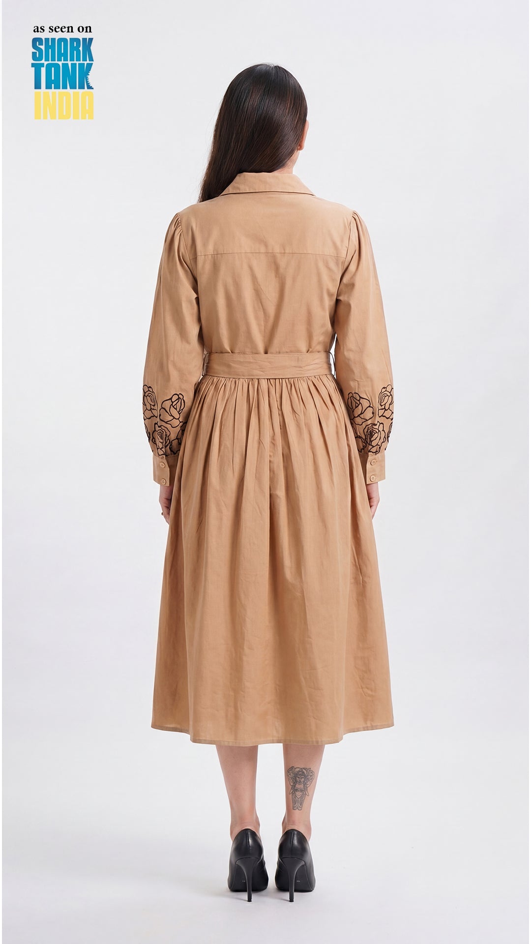 Tbfo Badha Phool Beige Dress