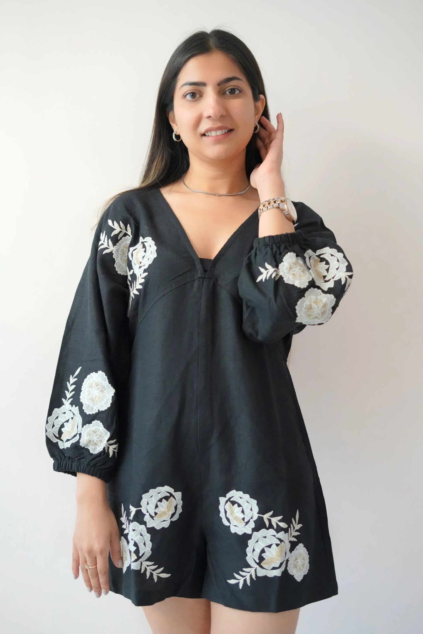 Spring wide legged romper