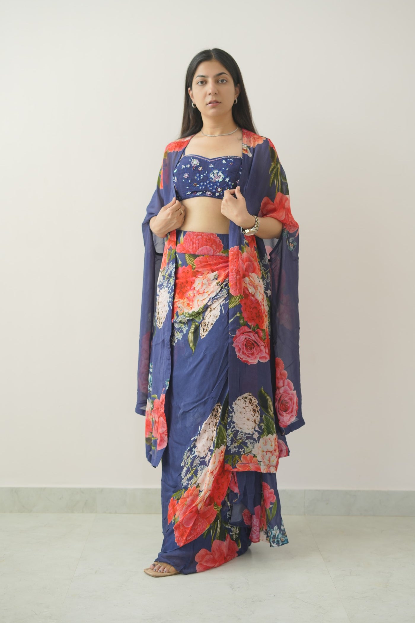 4 Designer Floral Shrug Set