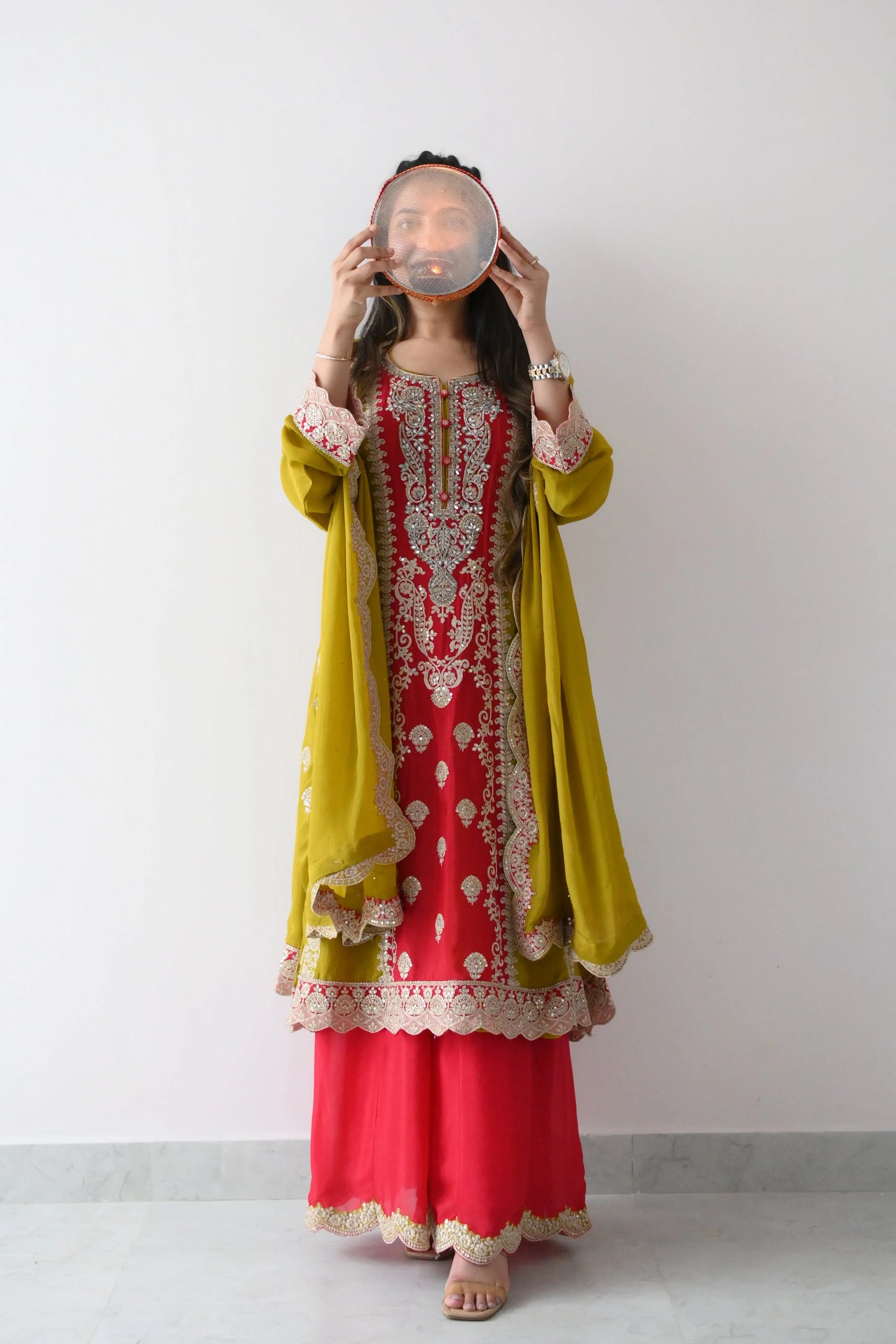 Green mehandi punjabi set - TBFO