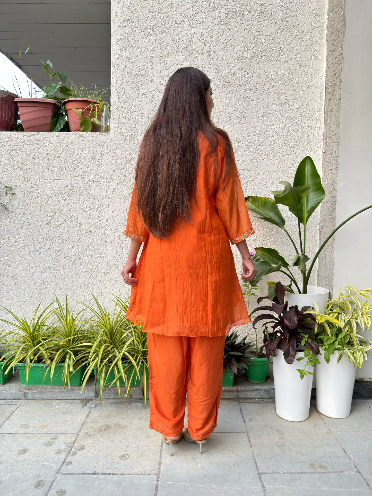 Masti ke Rang Orange Mal Cotton Coord Set β Vibrant Two-Piece Outfit for Women