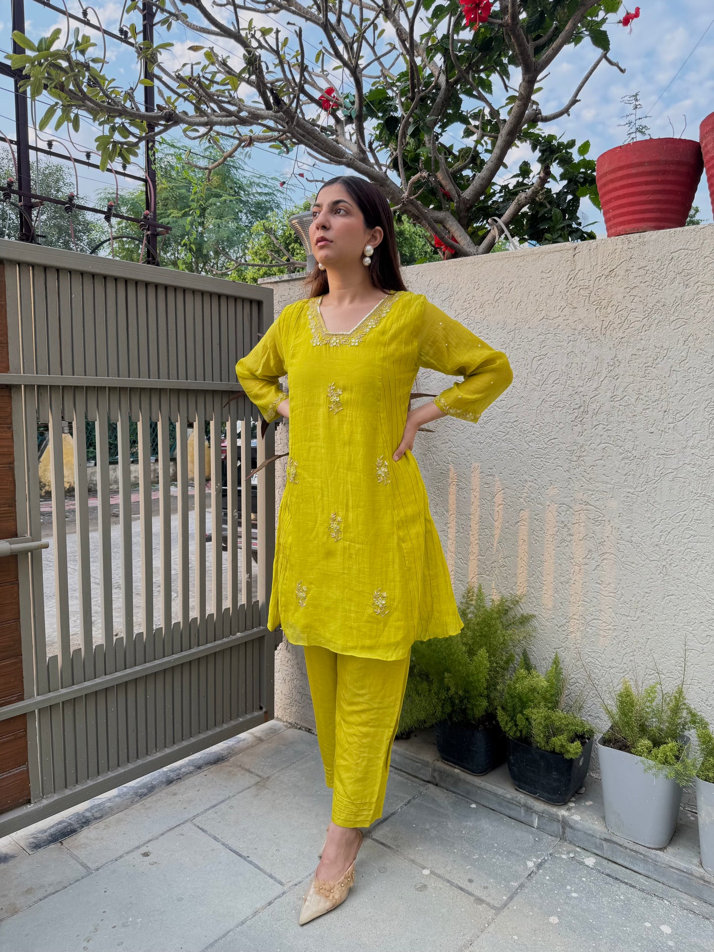 Masti ke Rang Yellow Mal Cotton Coord Set β Vibrant Two-Piece Outfit for Women