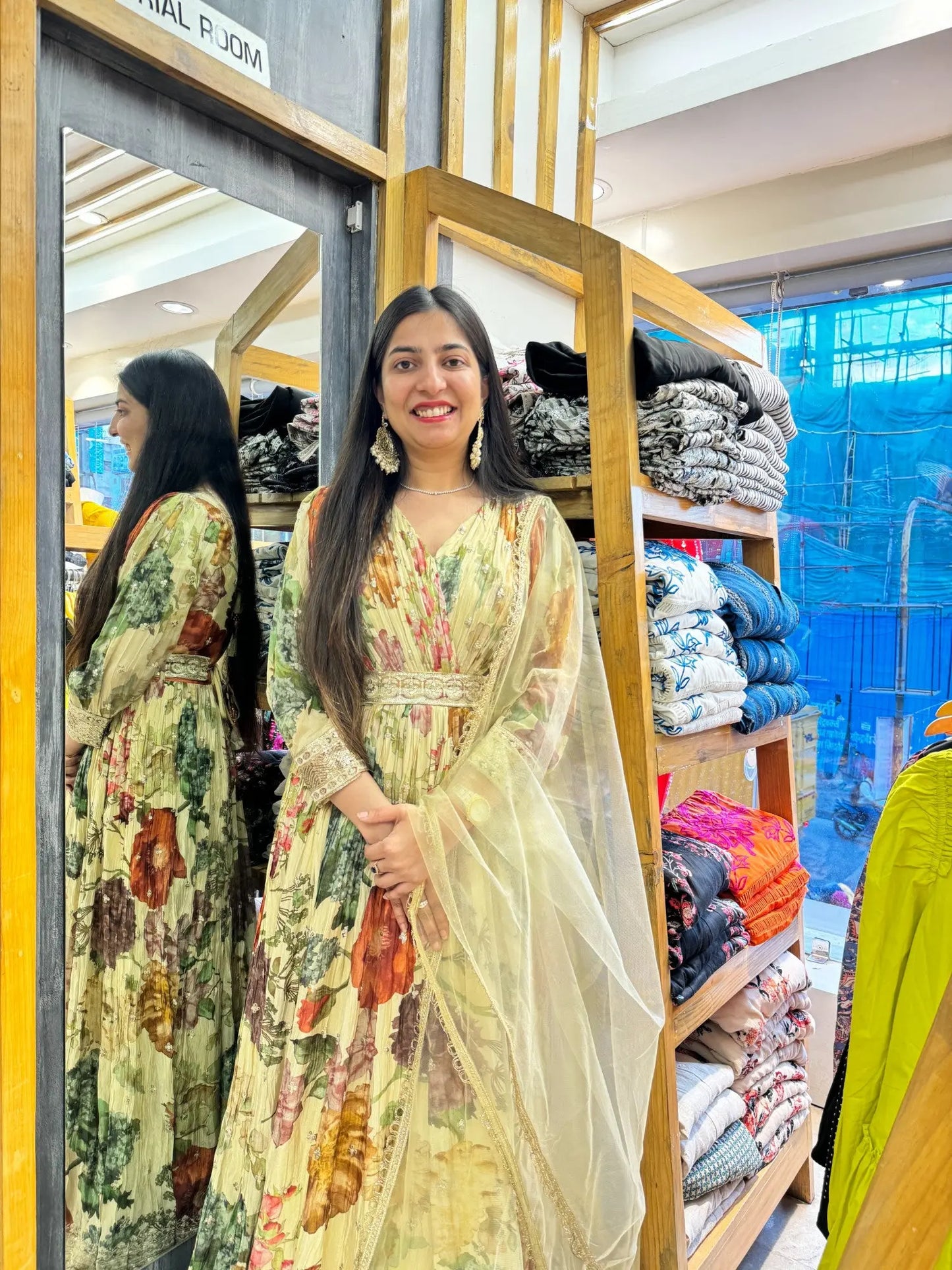 White ethnic floral gown - TBFO