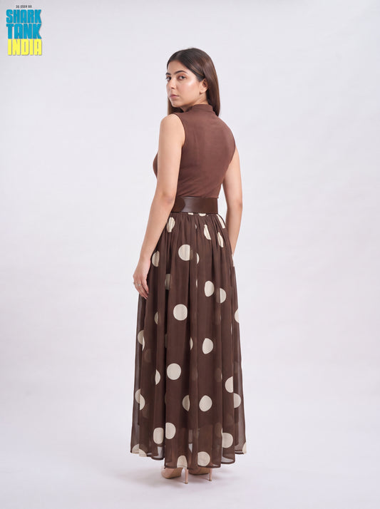 Tbfo French Cafe Brown Coord Set