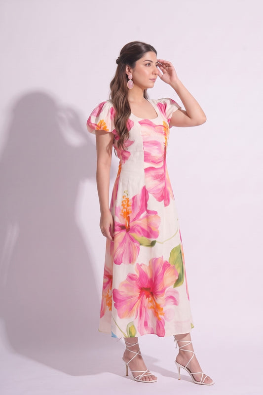 Tbfo Hibiscus Pink Dress