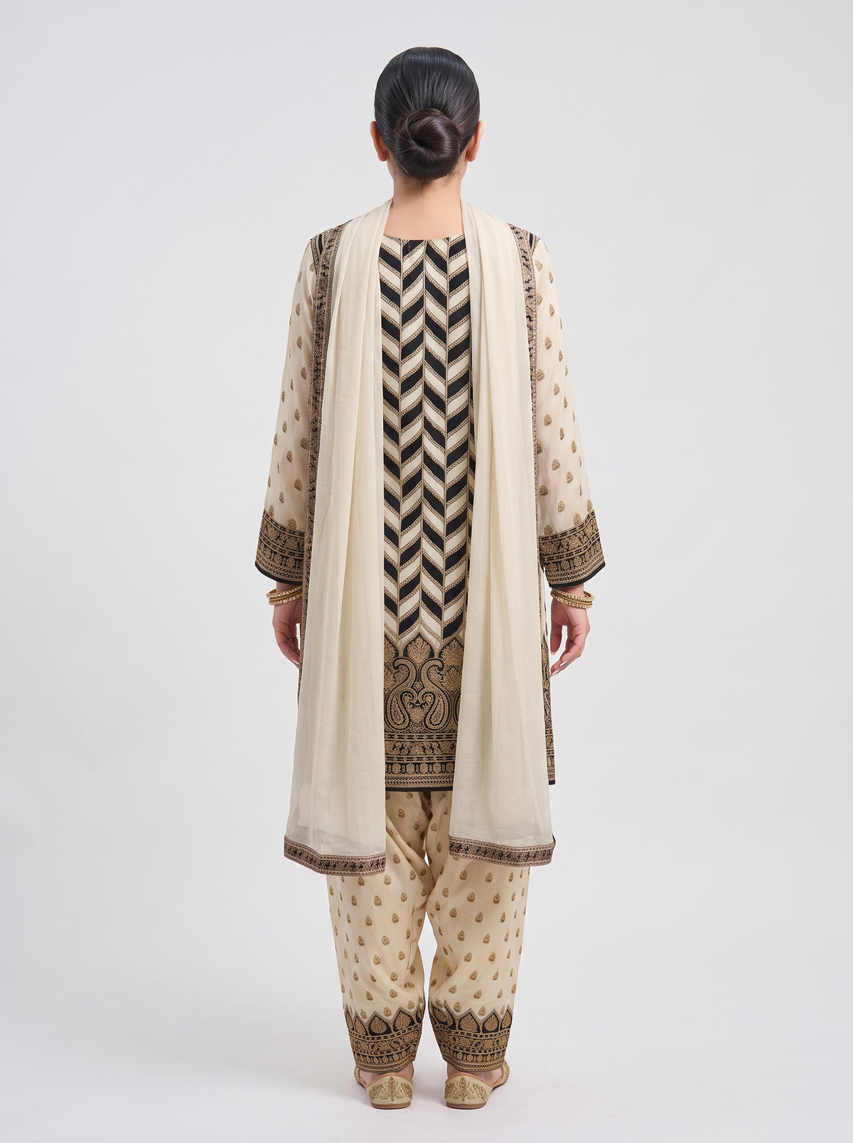 Tbfo Zigzag Printed Kurta Pant & Dupatta Set