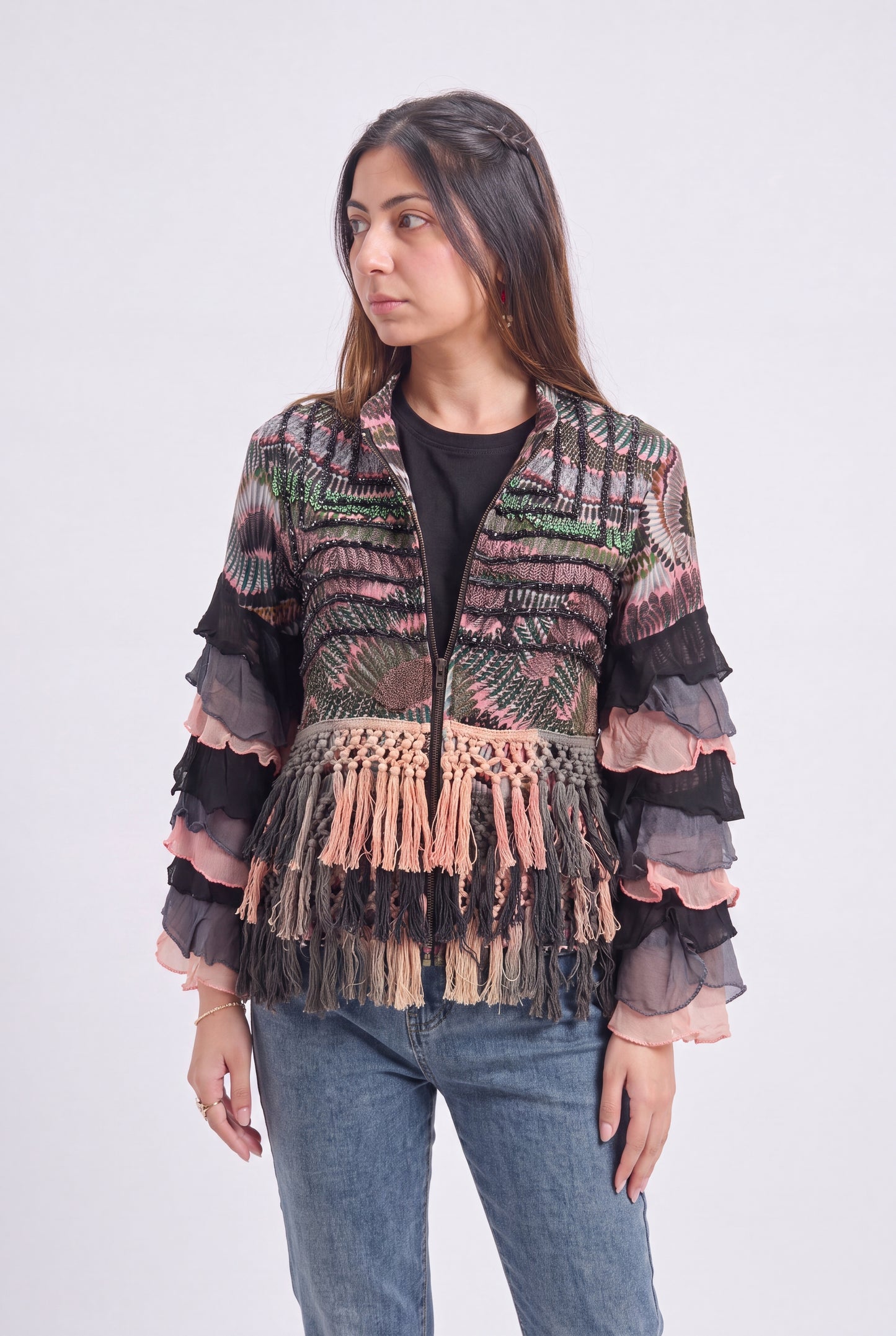 Tbfo Fringes Indian Jacket