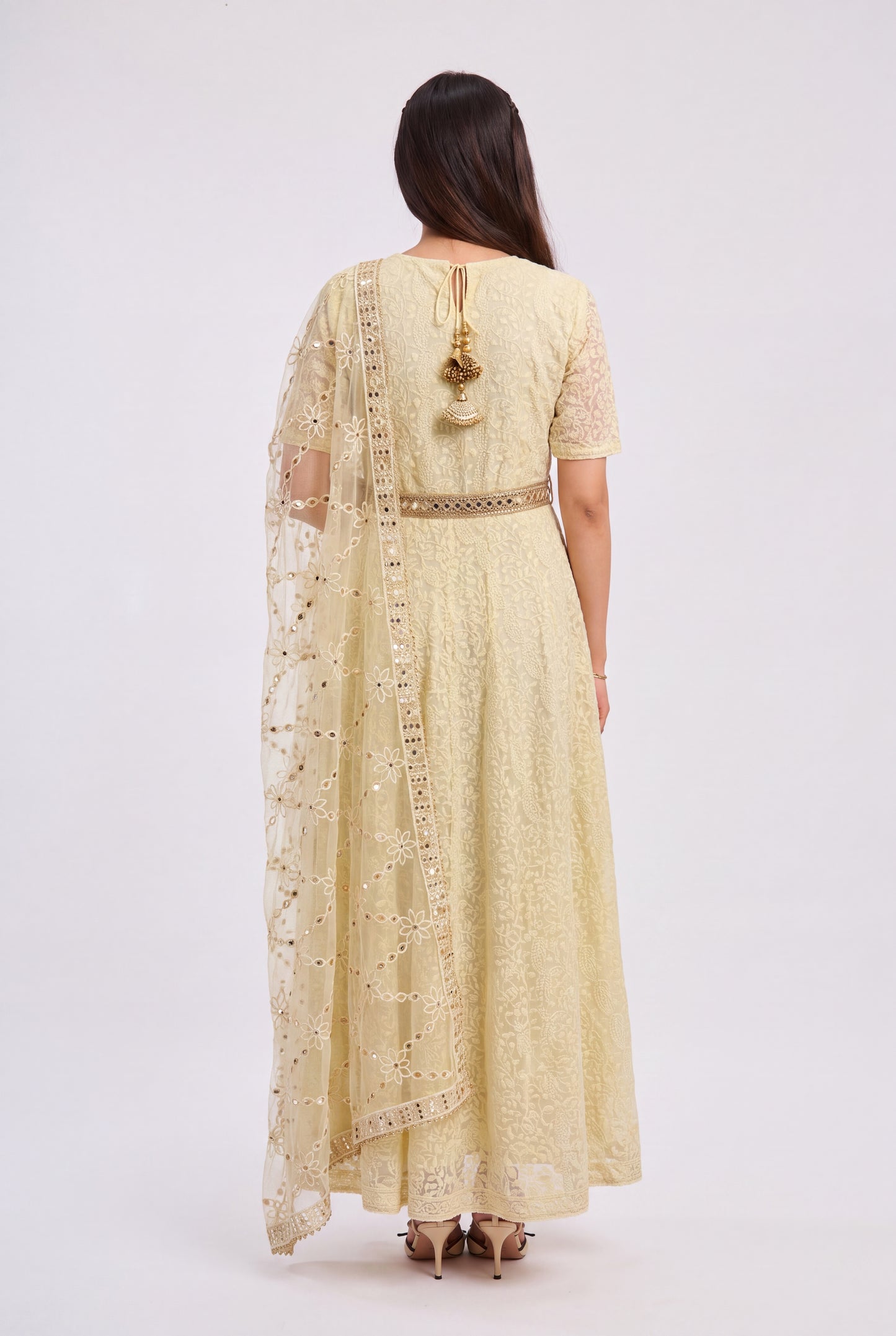 Tbfo Ivory Bloom Anarkali