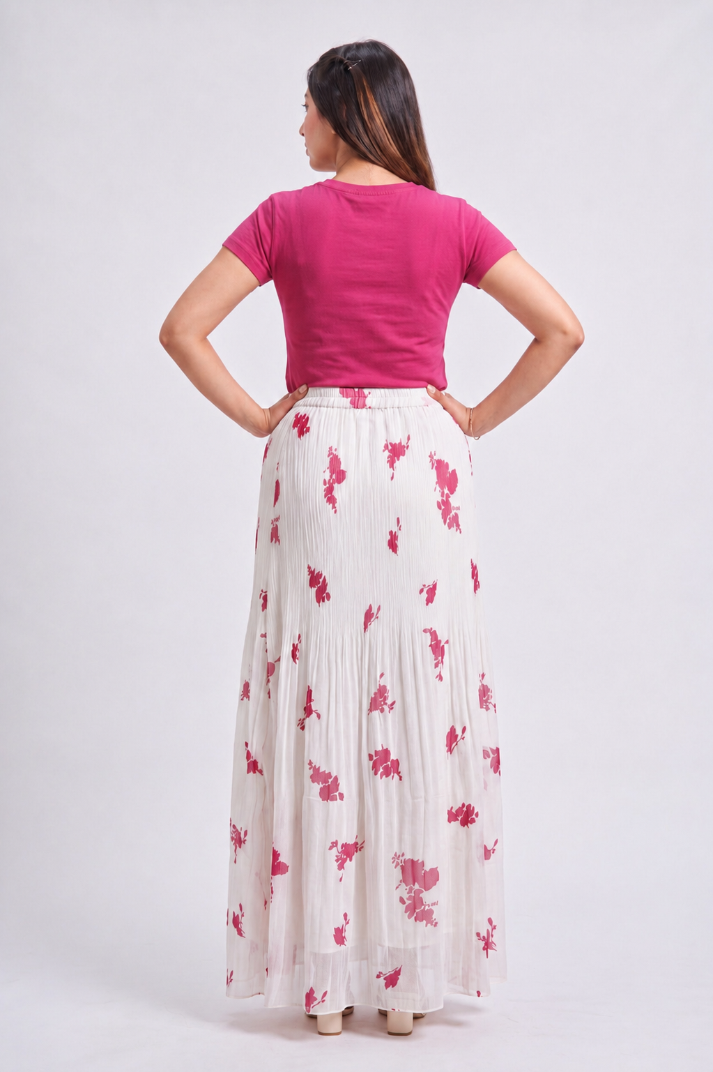 Tbfo White Skirt Pleat