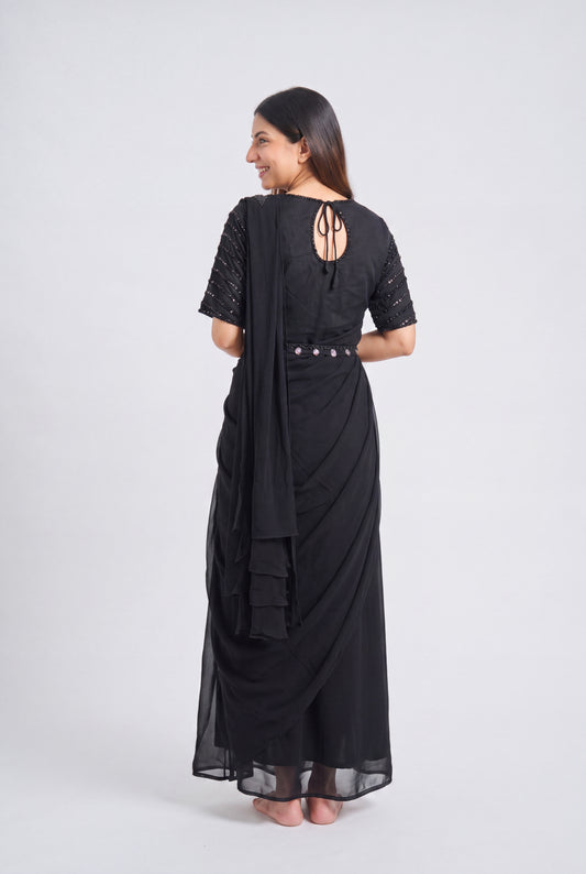 Tbfo Onyx Grace Saree Gown