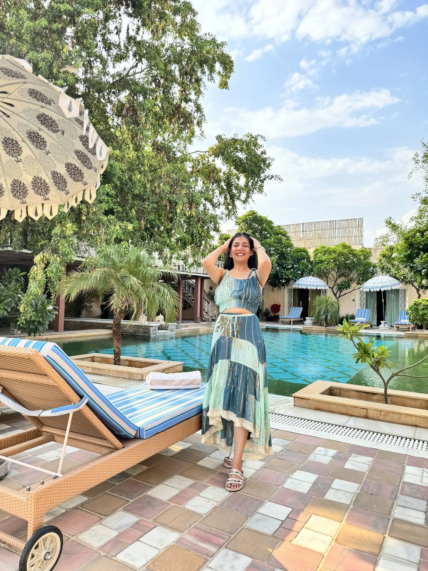 Designer crop top skirt coord - TBFO