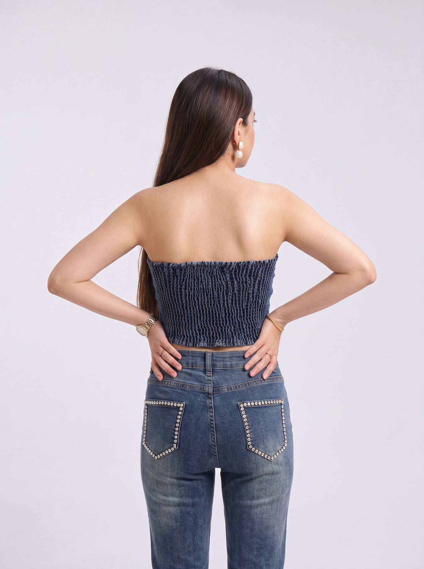 Tbfo Diamond Lace Blue Top