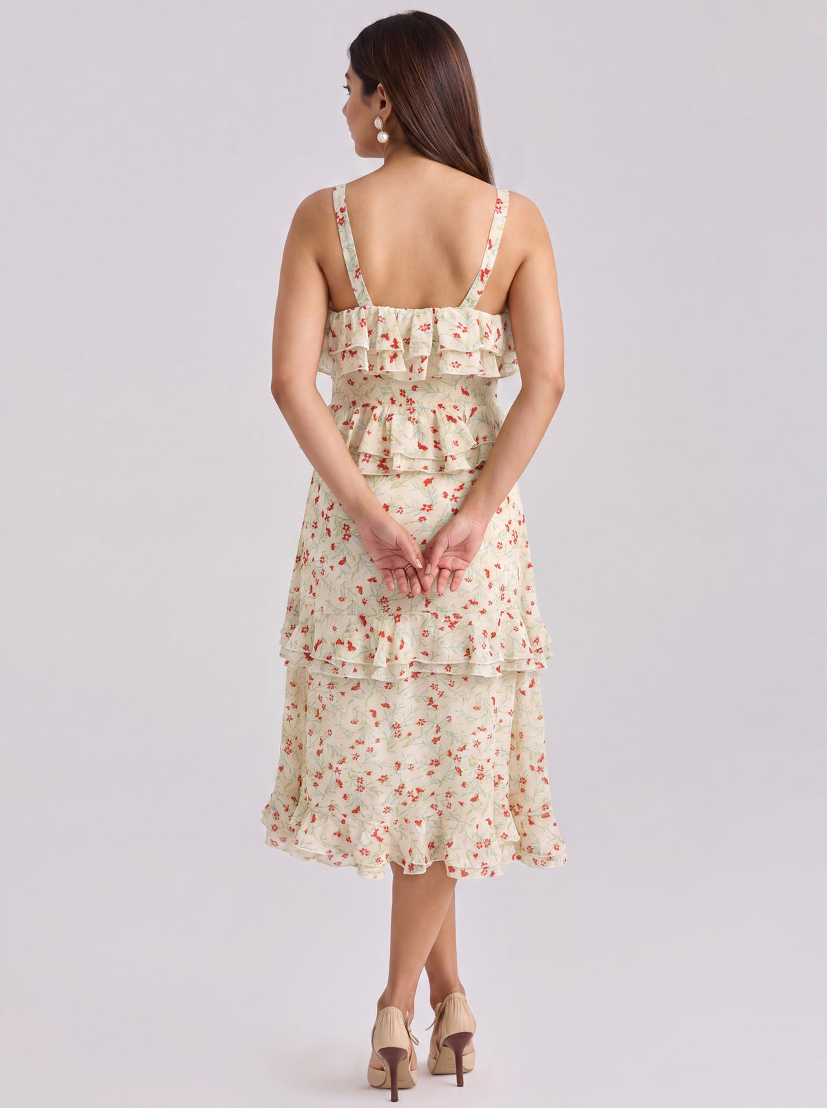 Tbfo White floral Dress