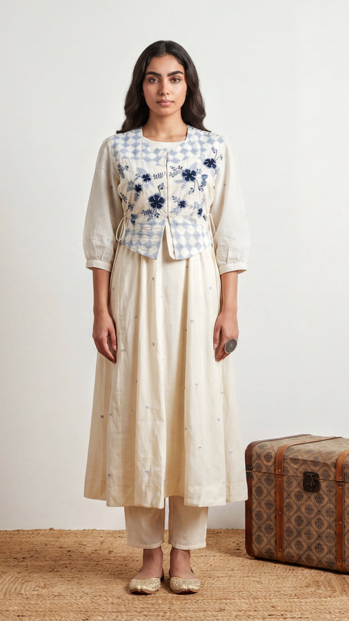 Tbfo Blue Whisper 3-Piece Kurta Set