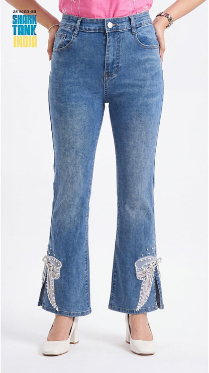 Tbfo Little Bow Blue Jeans