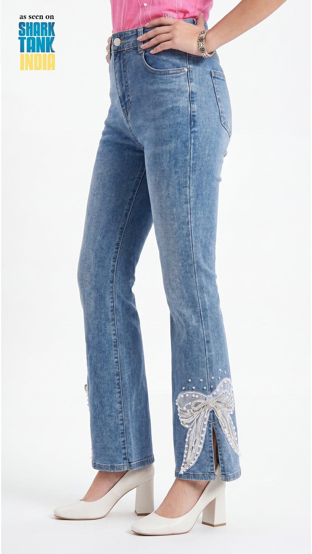 Tbfo Little Bow Blue Jeans