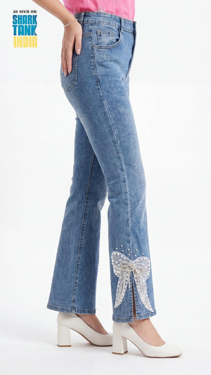 Tbfo Little Bow Blue Jeans
