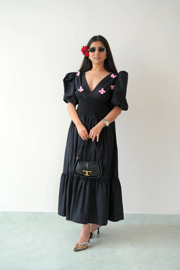 Black flower dress