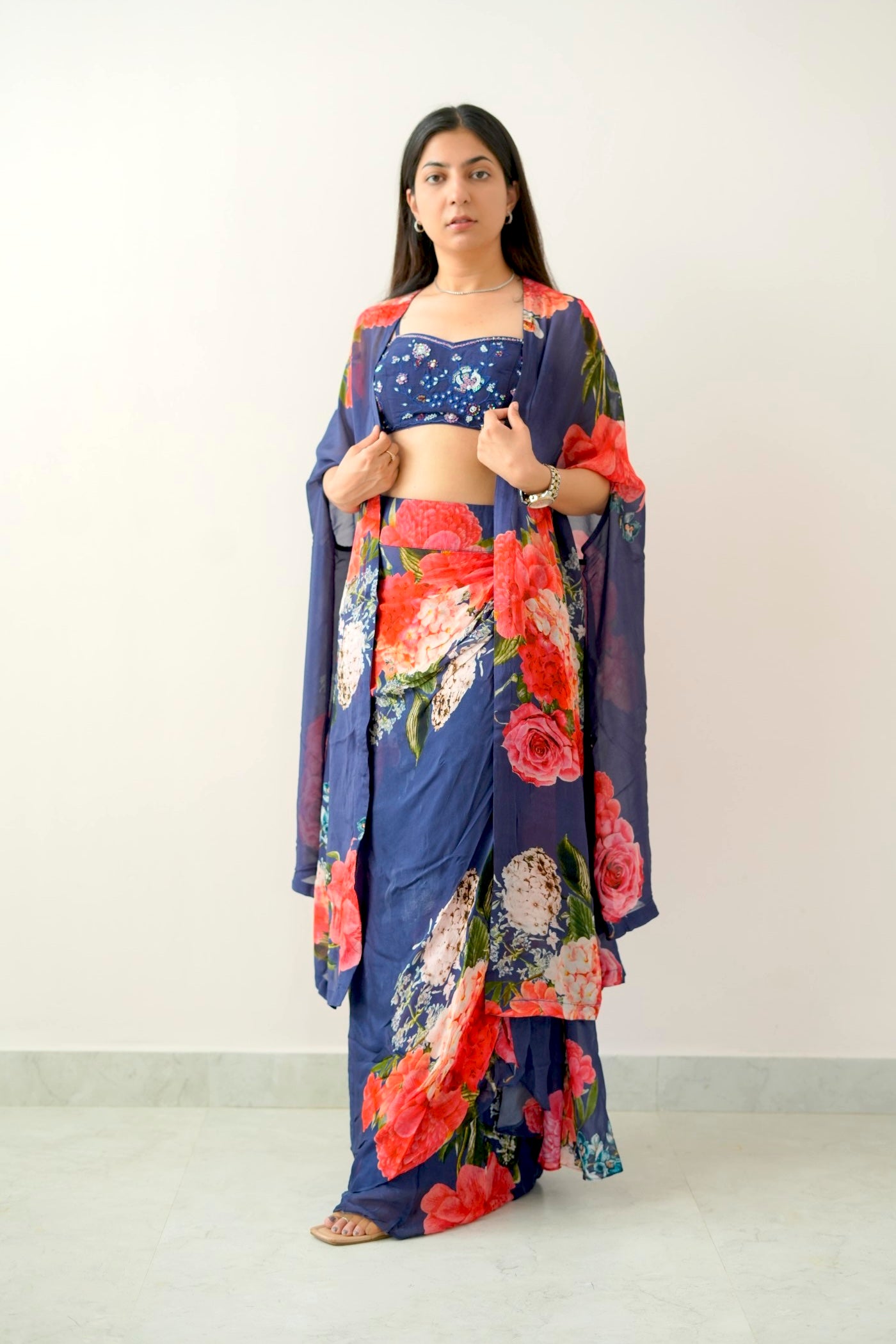 4 Designer Floral Shrug Set