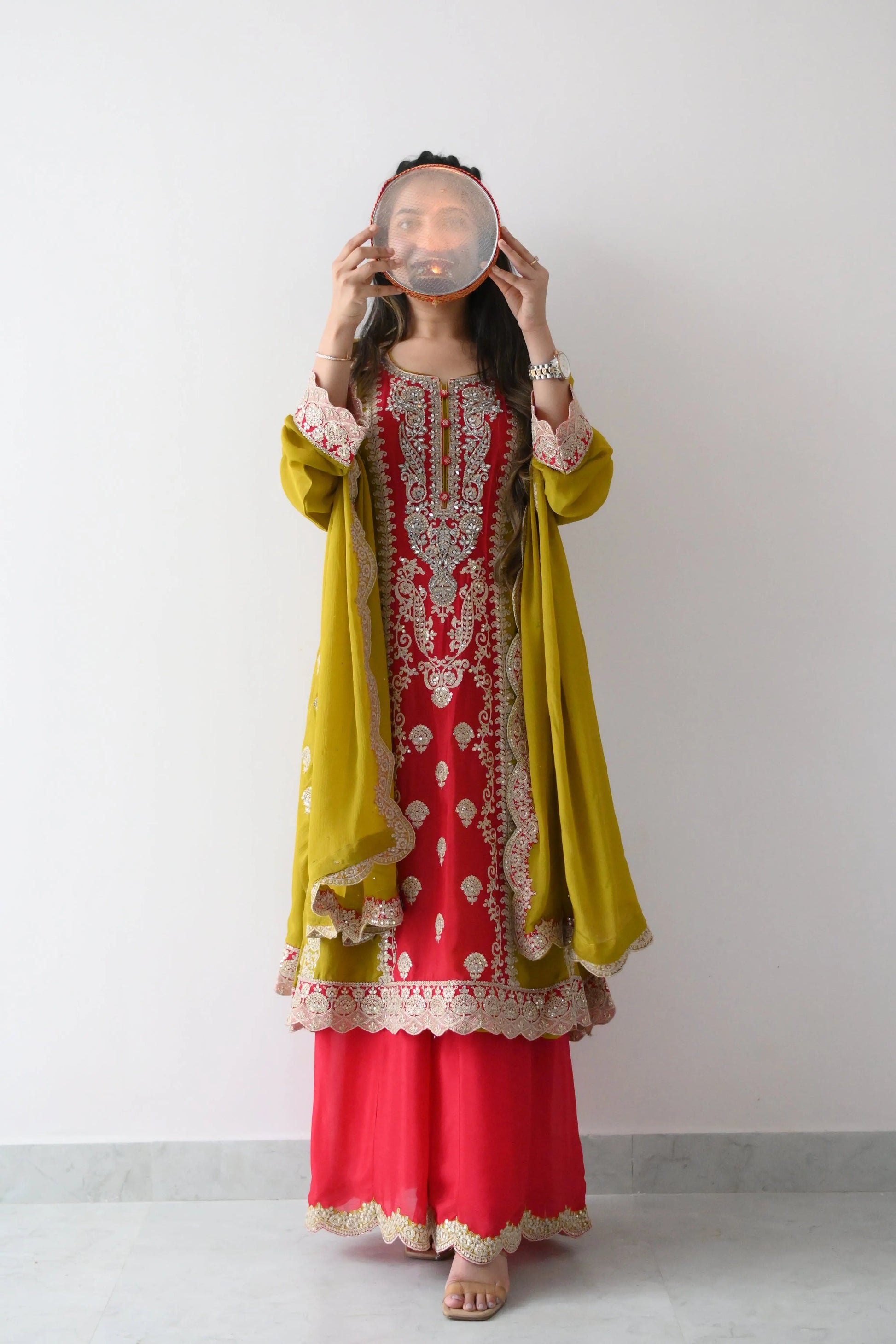 Green mehandi punjabi set - TBFO