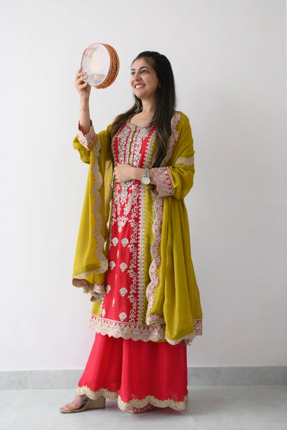 Green mehandi punjabi set - TBFO