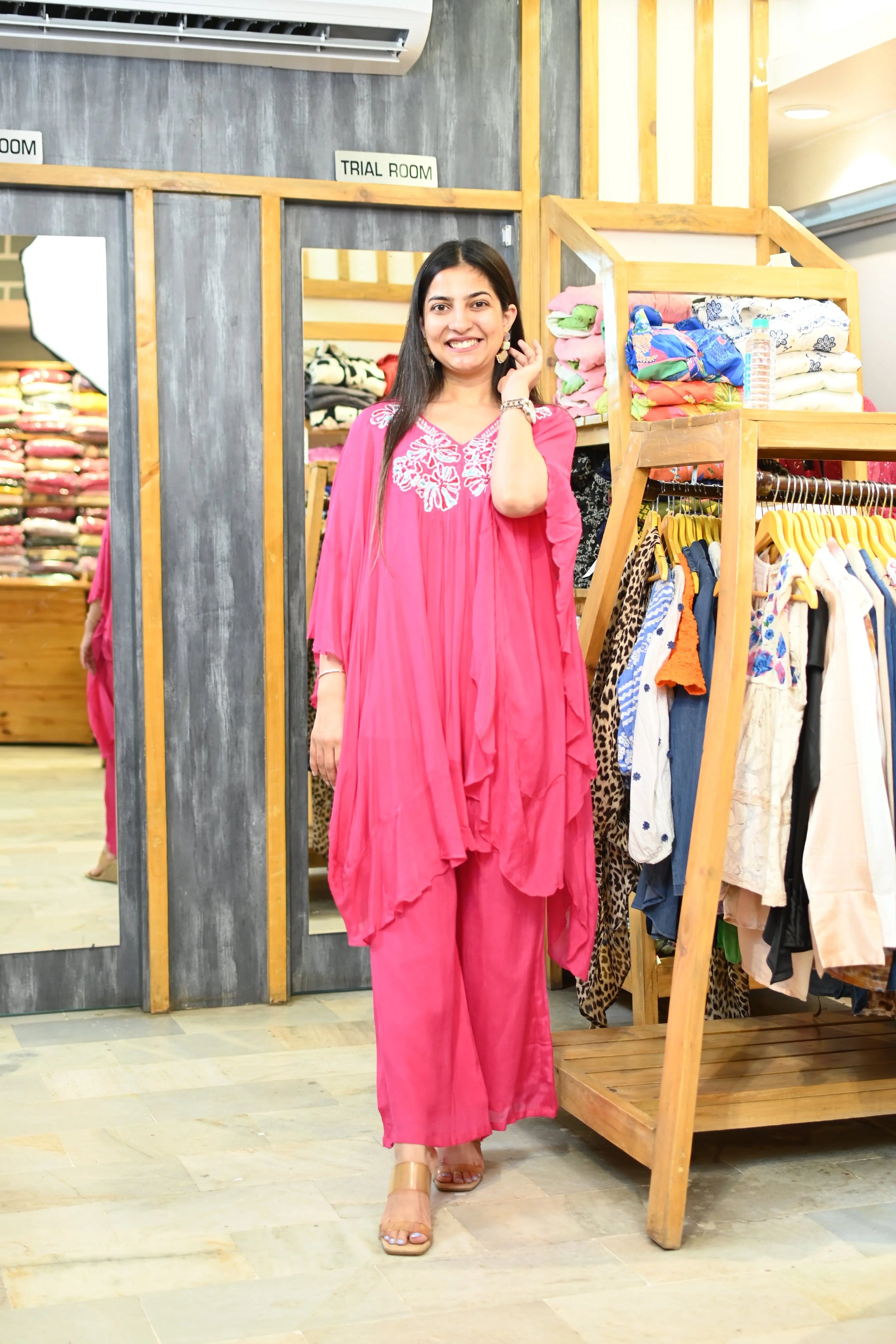 Flower kaftan set - pink - TBFO