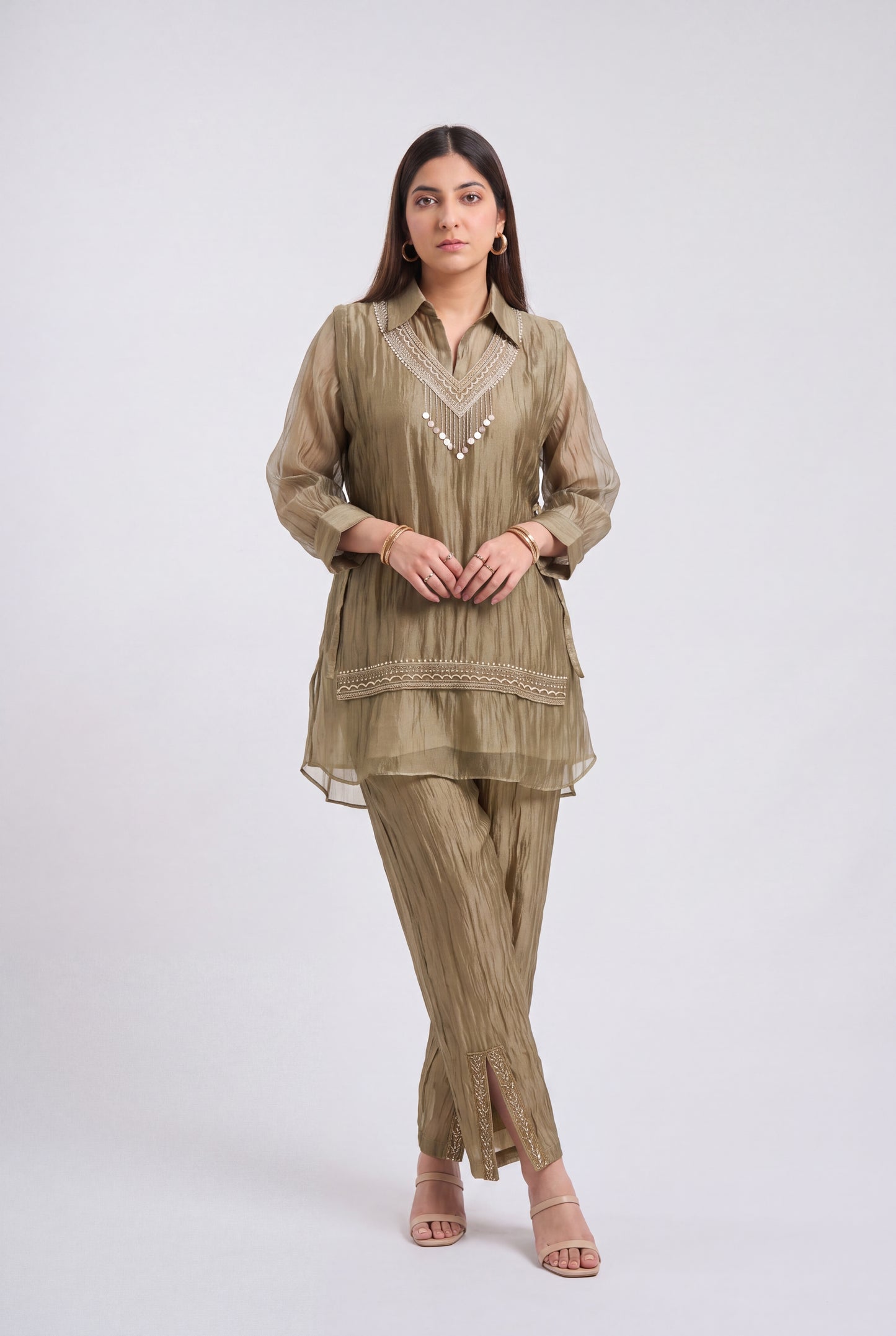 Tbfo Raja Rani Green Coord Set
