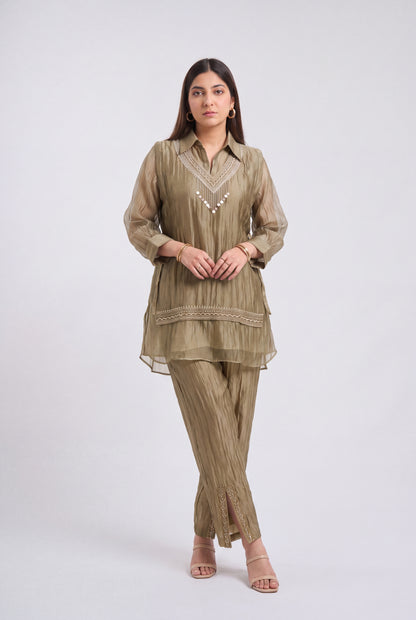 Tbfo Raja Rani Green Coord Set