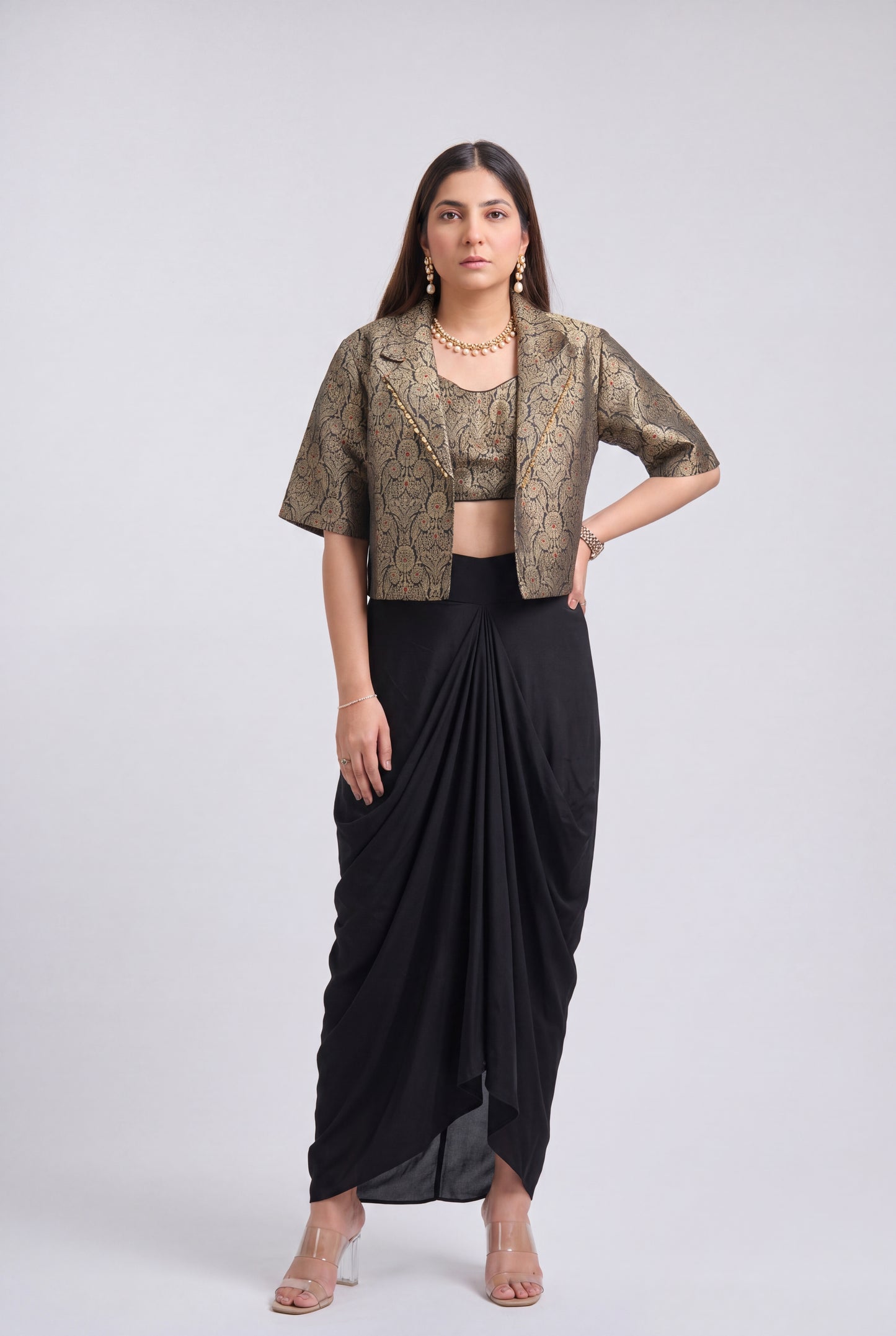 Tbfo Zari Jacket Coord Set