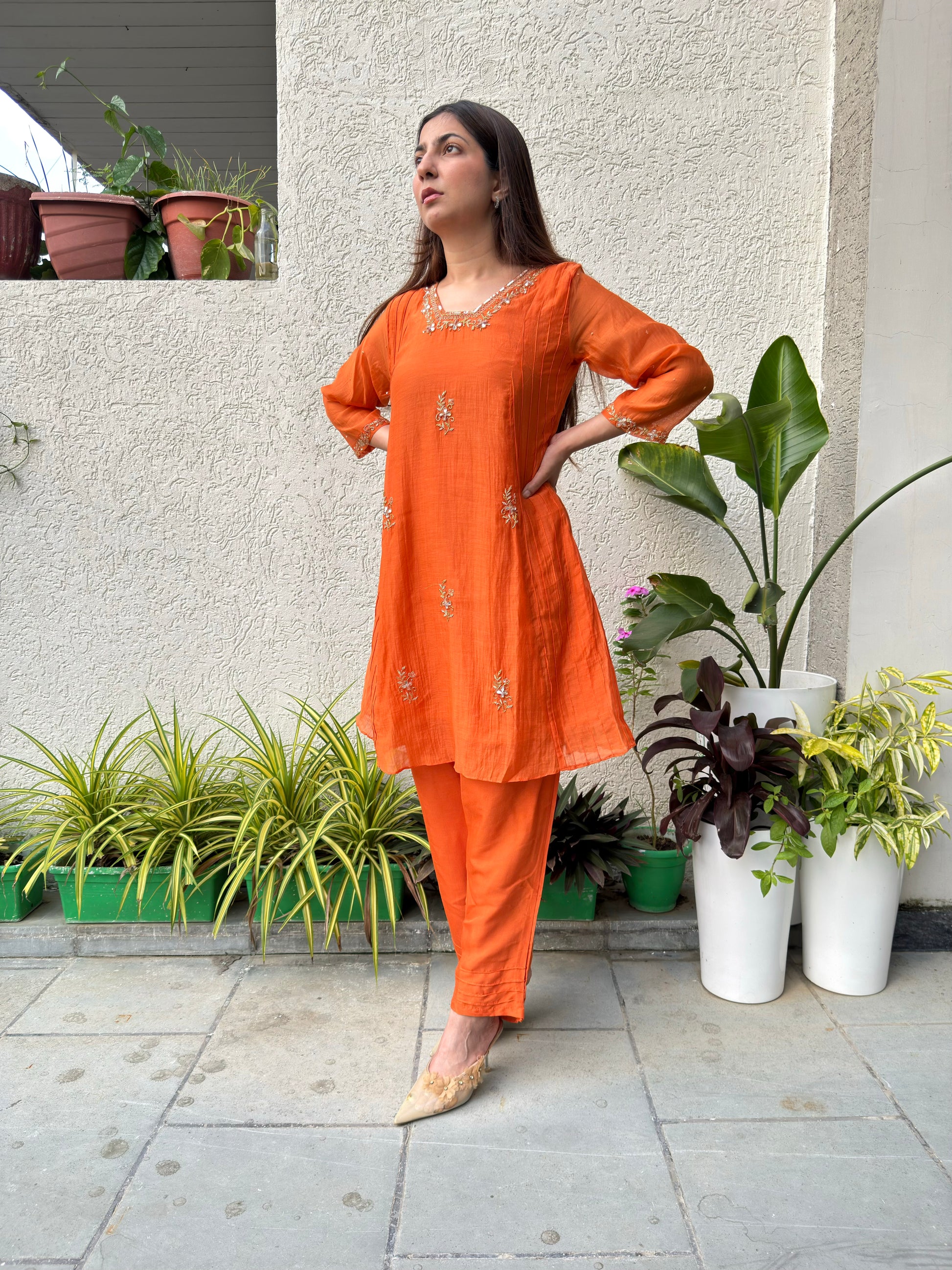 Masti ke Rang Orange Mal Cotton Coord Set – Vibrant Two-Piece Outfit for Women