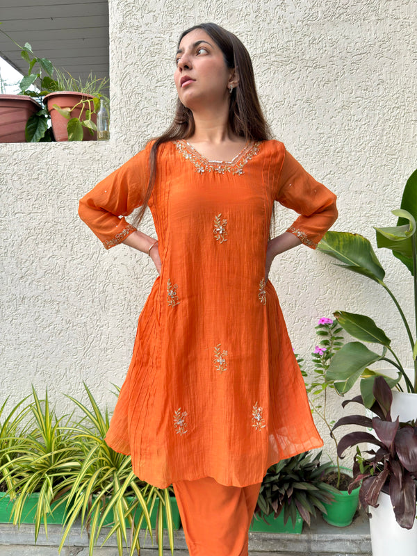 Masti ke Rang Orange Mal Cotton Coord Set – Vibrant Two-Piece Outfit for Women