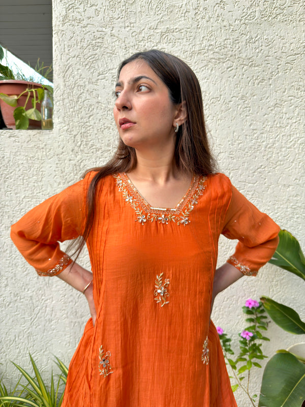 Masti ke Rang Orange Mal Cotton Coord Set – Vibrant Two-Piece Outfit for Women