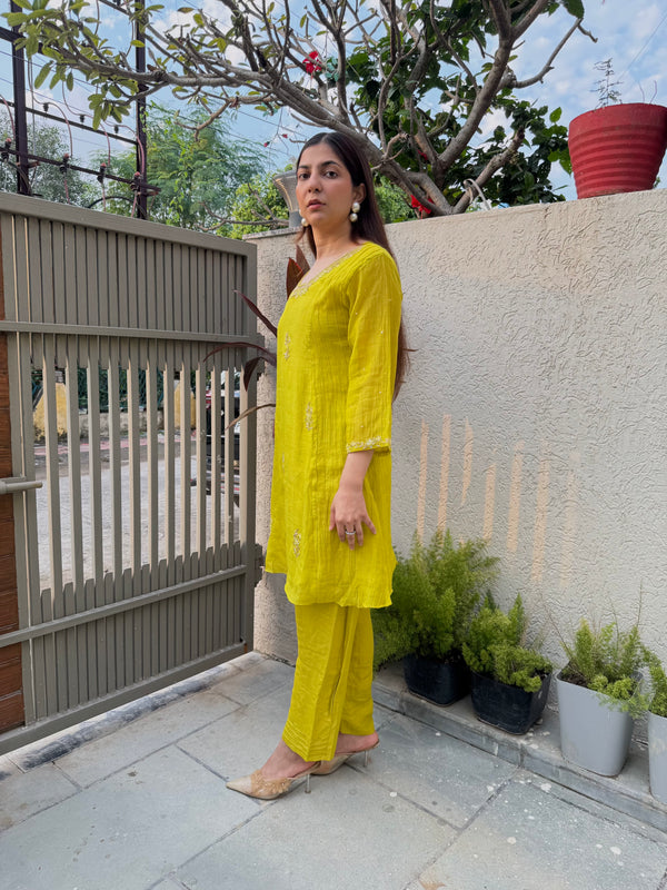 Masti ke Rang Yellow Mal Cotton Coord Set – Vibrant Two-Piece Outfit for Women