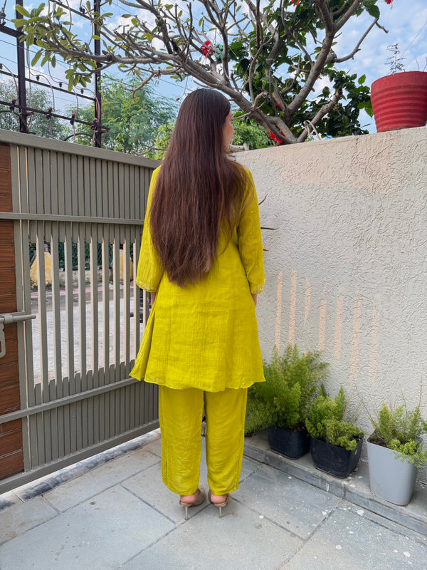 Masti ke Rang Yellow Mal Cotton Coord Set – Vibrant Two-Piece Outfit for Women