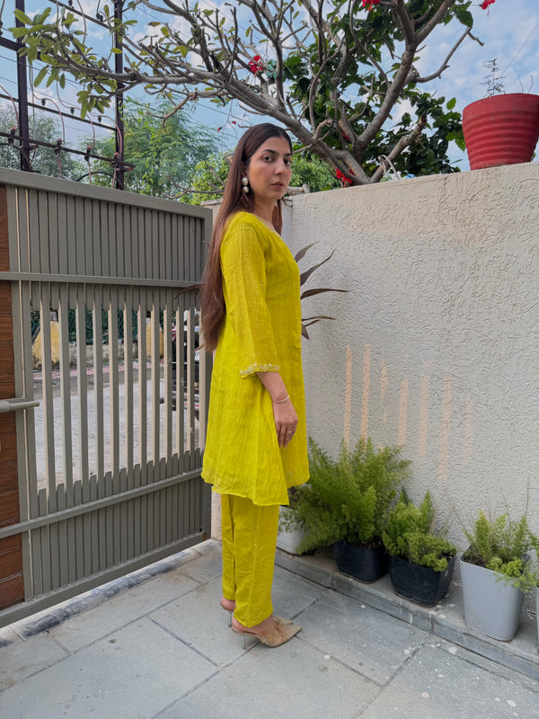 Masti ke Rang Yellow Mal Cotton Coord Set – Vibrant Two-Piece Outfit for Women