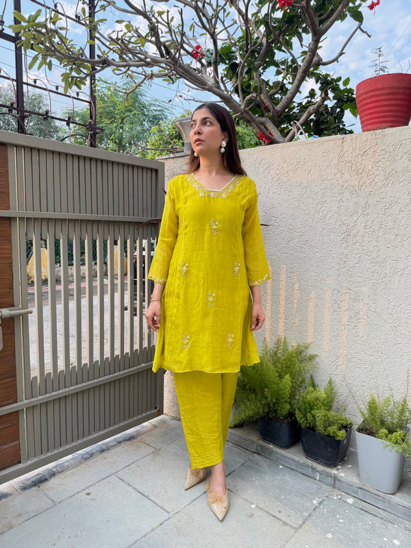 Masti ke Rang Yellow Mal Cotton Coord Set – Vibrant Two-Piece Outfit for Women