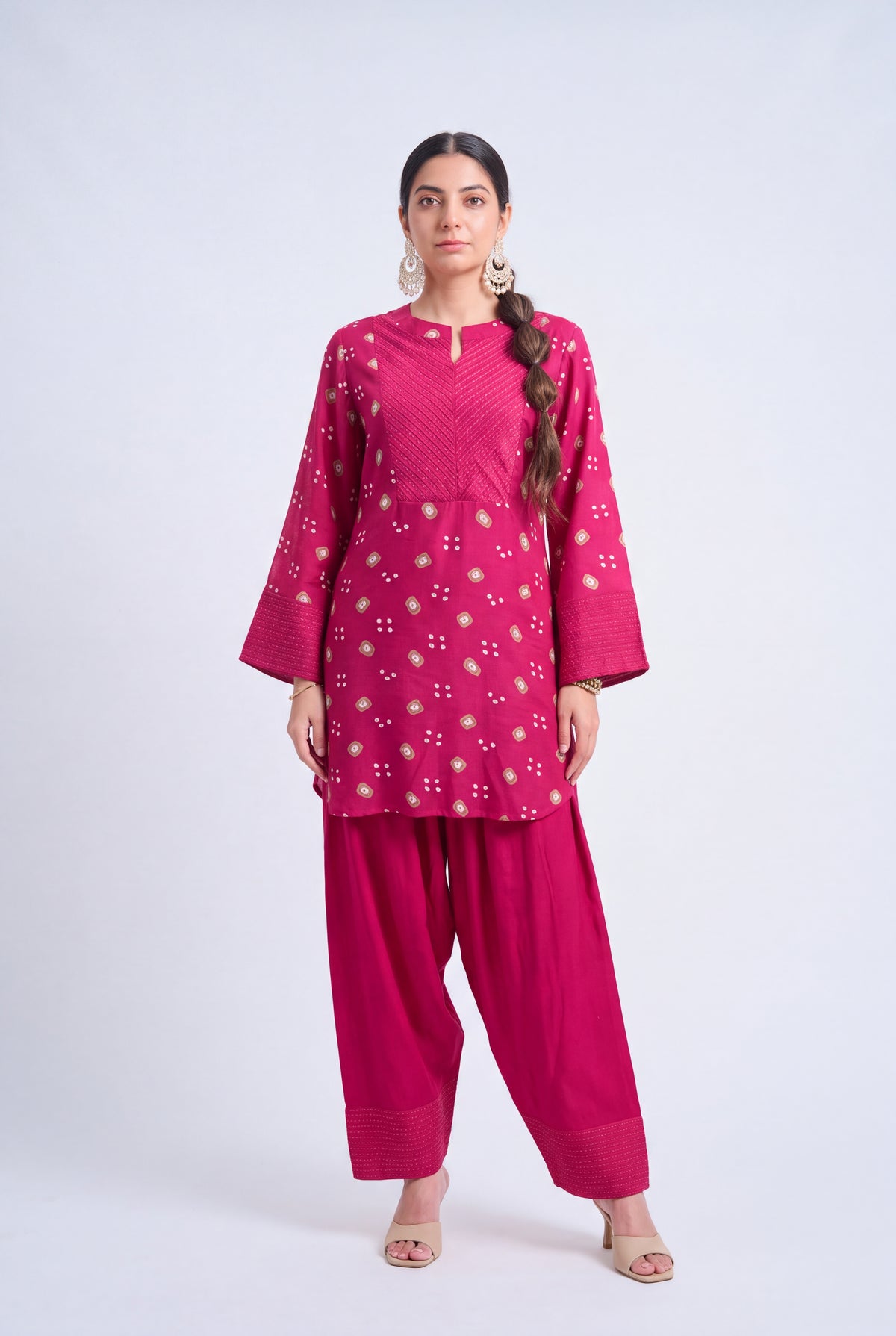 Tbfo Pink Candy – Printed Kurta Pant Set
