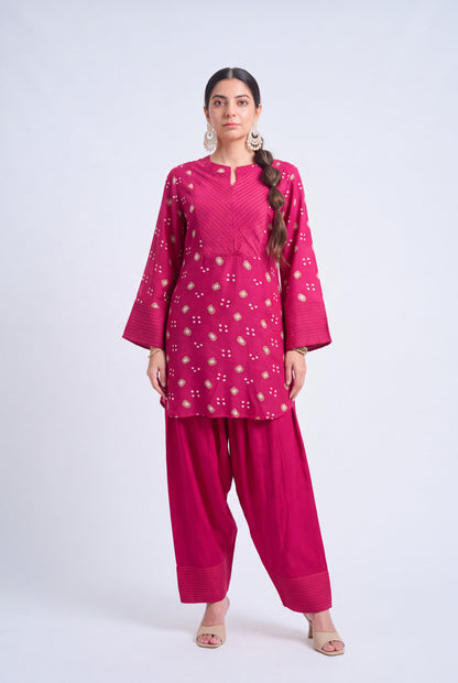 Tbfo Pink Candy – Printed Kurta Pant Set