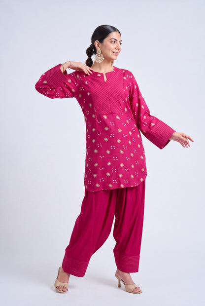 Tbfo Pink Candy – Printed Kurta Pant Set