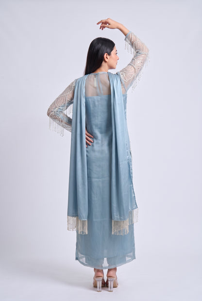 Tbfo Bestie Ki Shadhi – Shimmer Embellished Kurta Pant Set with Dupatta
