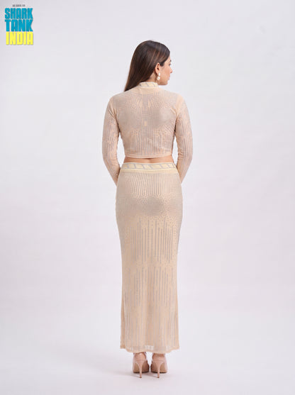 Tbfo Skirt Top Celeb Off White Coord Set