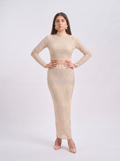 Tbfo Skirt Top Celeb Off White Coord Set