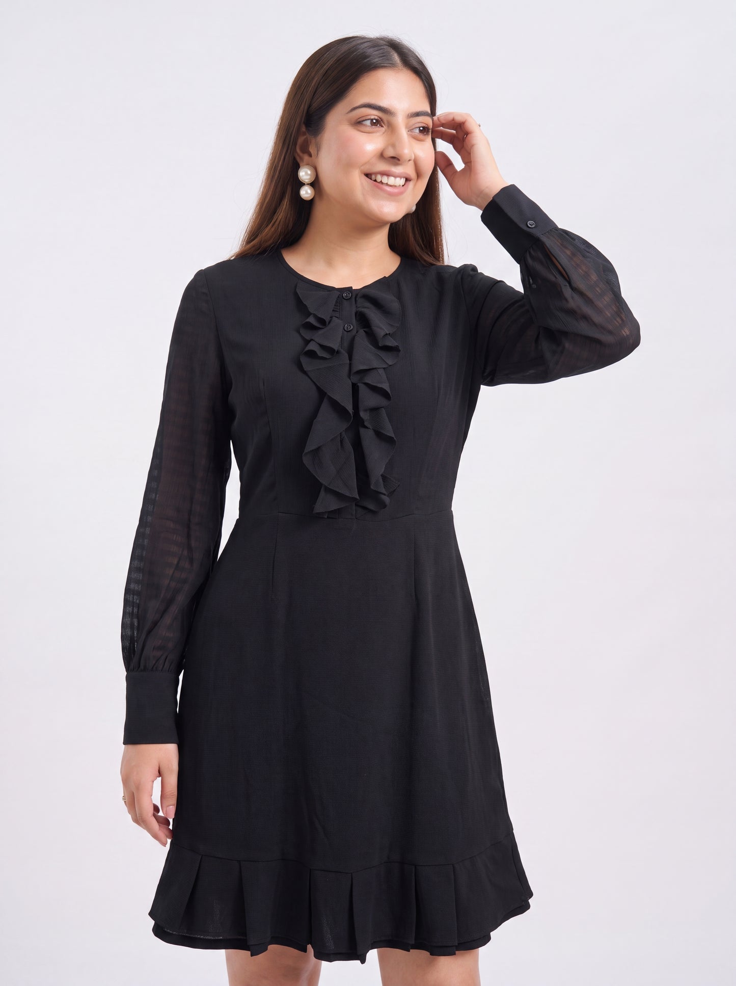 Tbfo Luna Black Frill Dress