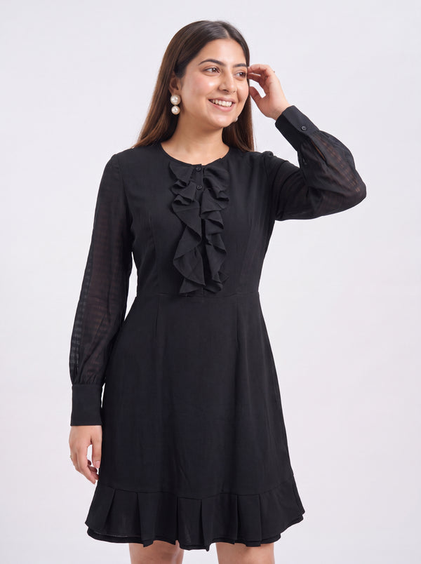 Tbfo Luna Black Frill Dress
