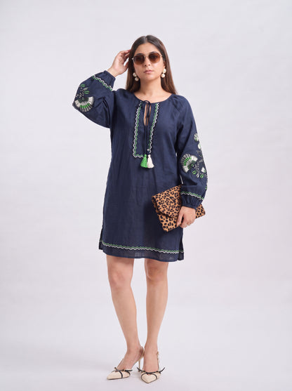 Tbfo Blue Emb Short dress