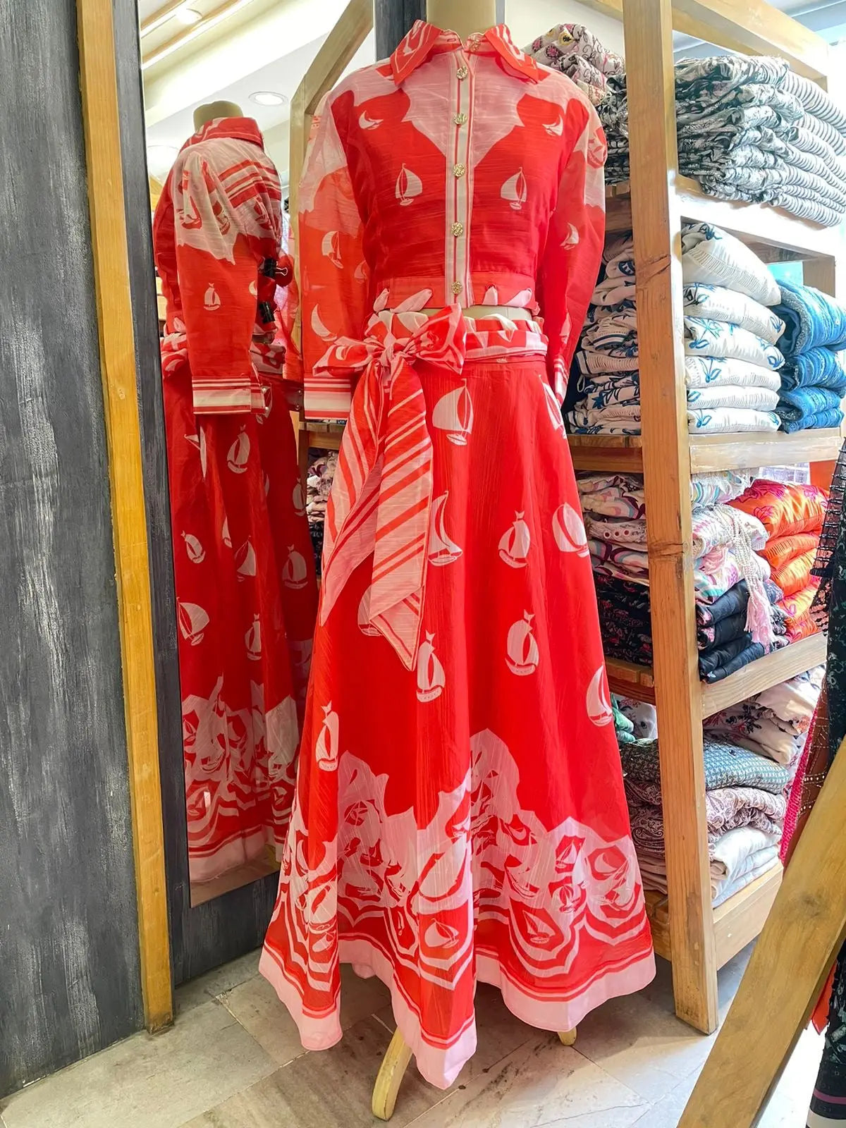 Italy red skirttop coord - TBFO