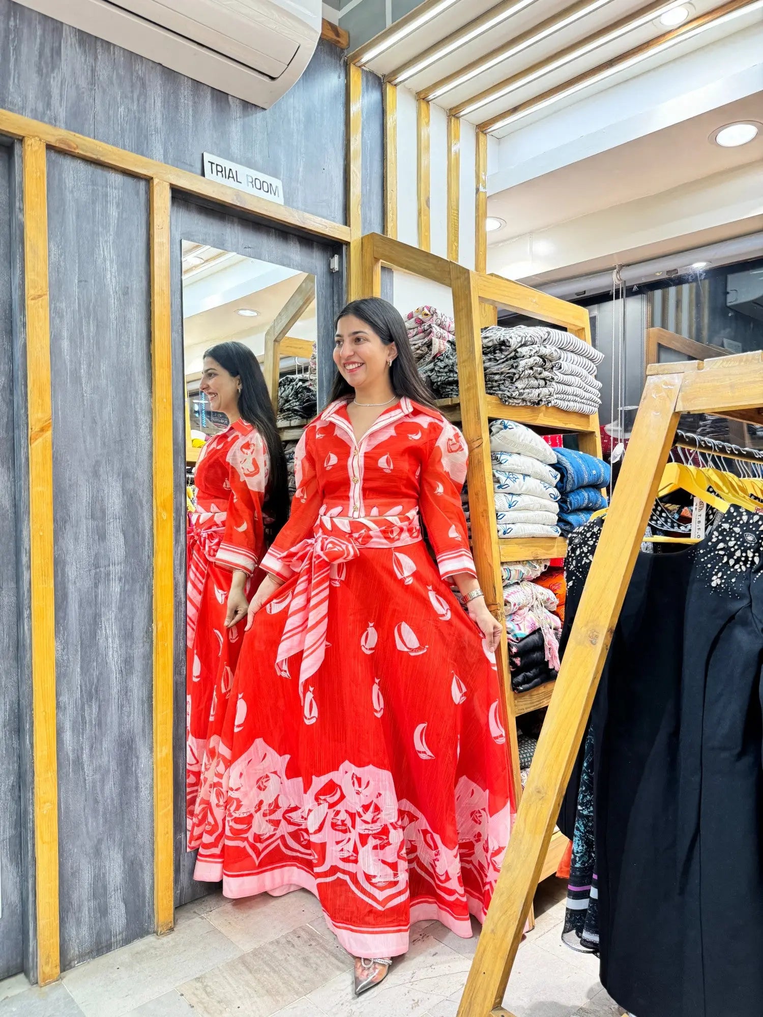 Italy red skirttop coord - TBFO