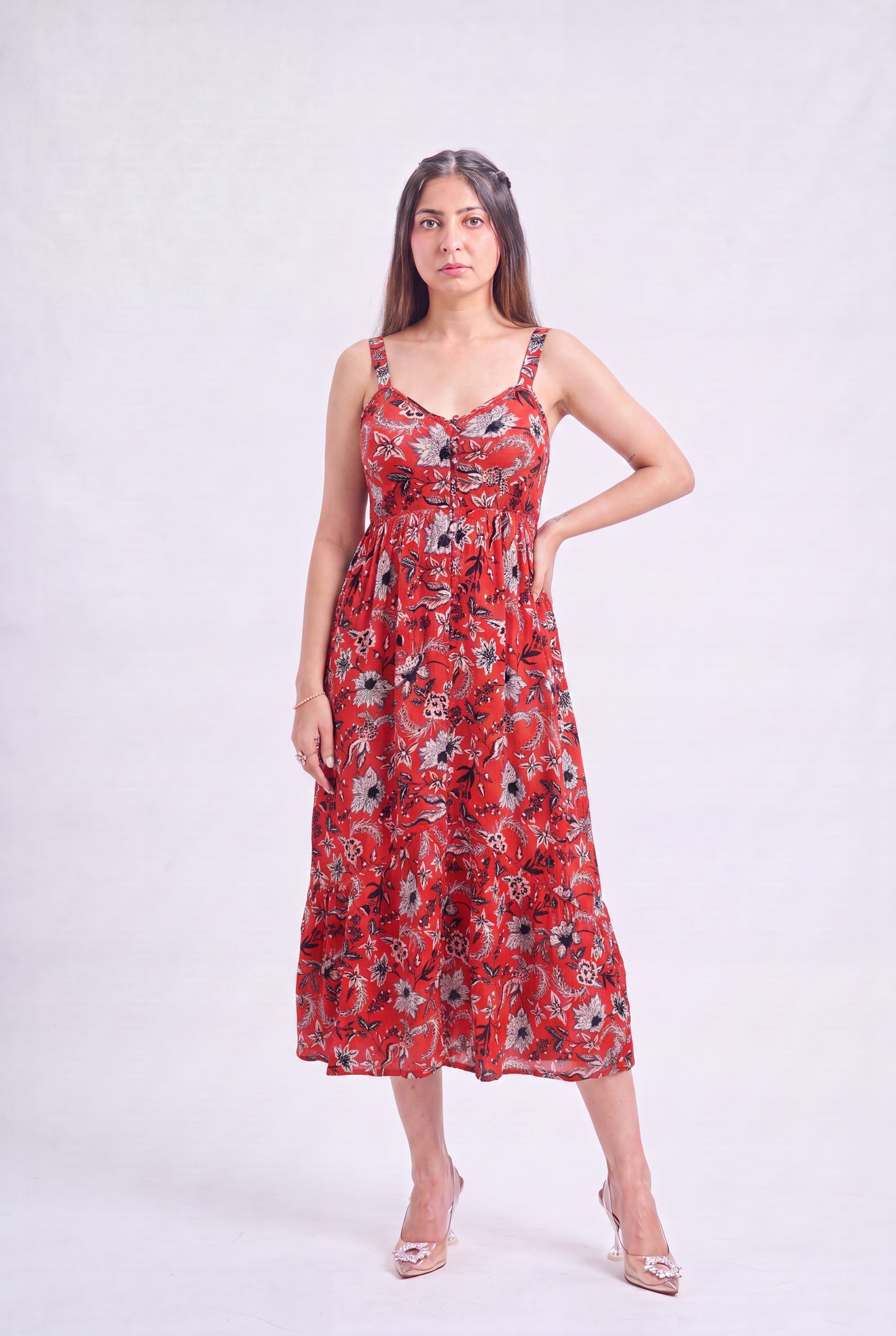 Tbfo Crimson Bloom Dress