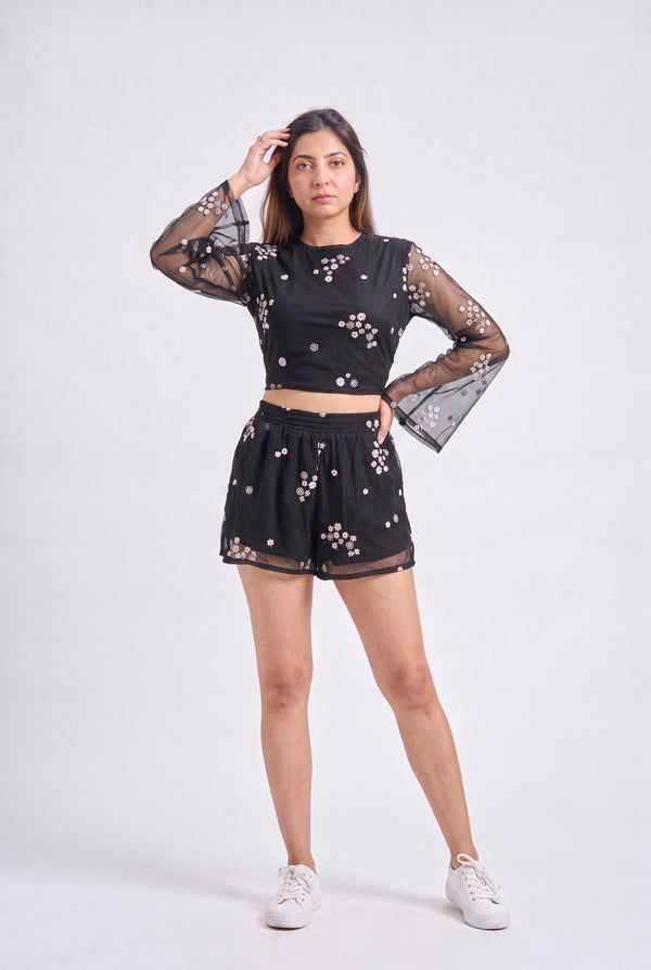 Tbfo Black Petal Coord Set