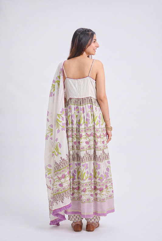 Tbfo Lavender Bloom Anarkali Set